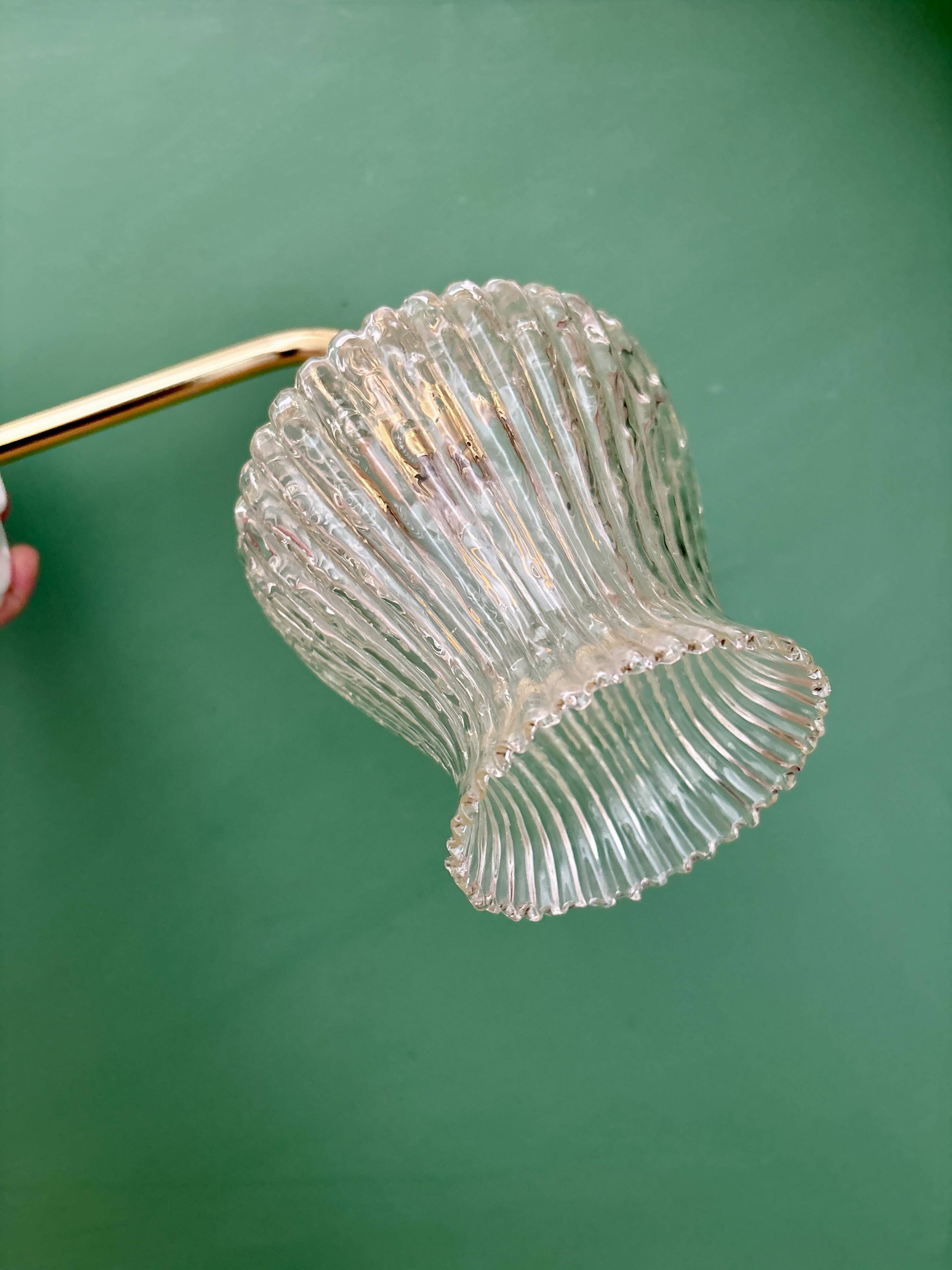 Vintage glass tulip wall light