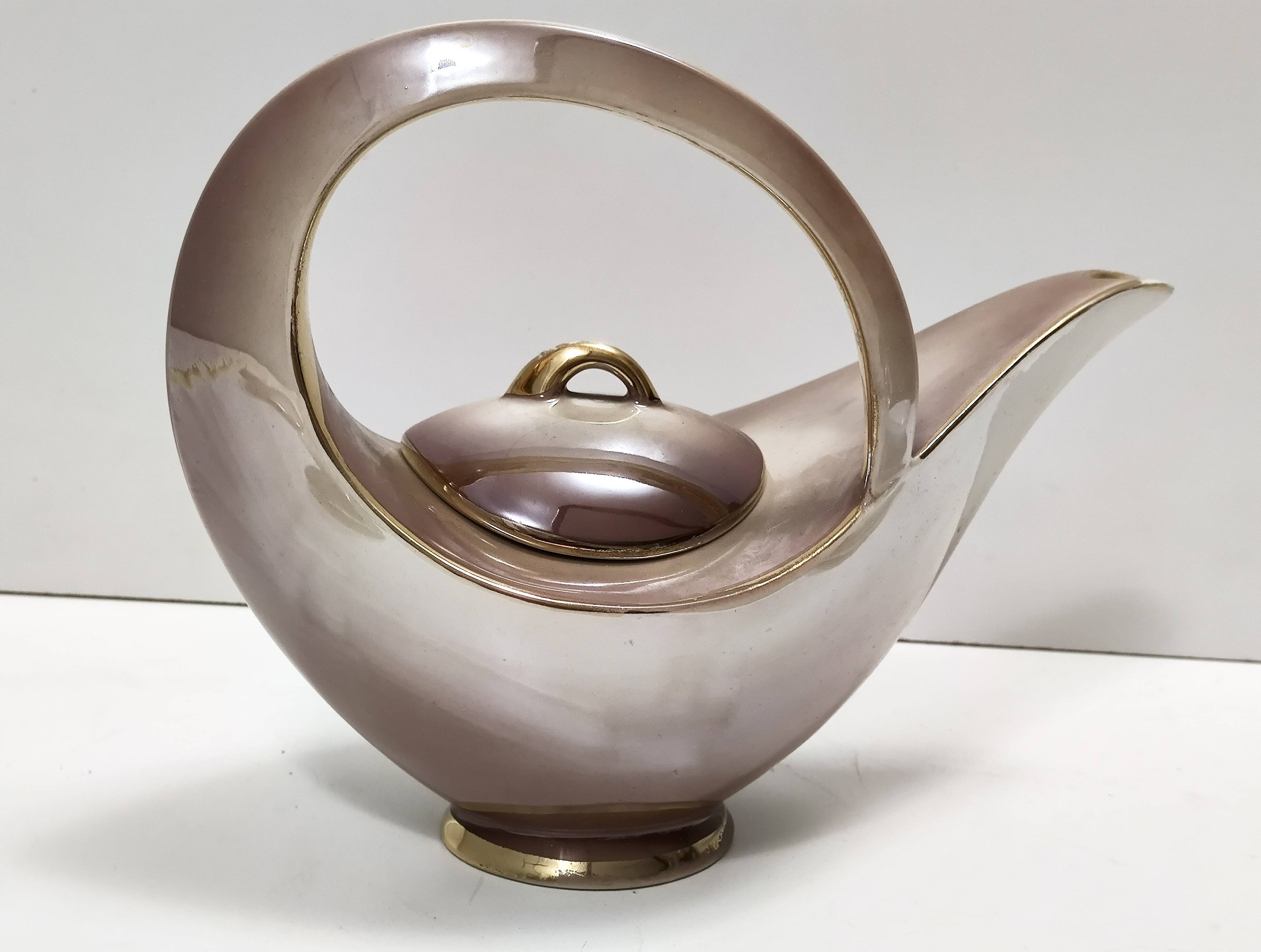 22-Piece Colorful Ceramic Breakfast Set by Italo Casini, Sesto Fiorentino