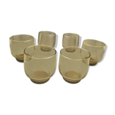 Set of 6 vintage smoked cup glasses