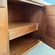 Large sideboard Regain in solid elm wood XXL 4 doors 70s