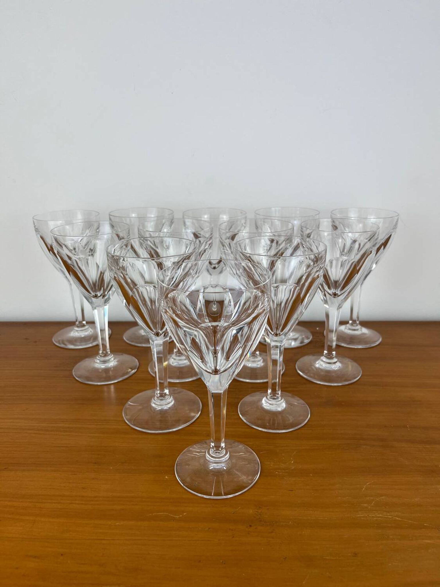 12 crystal wine glasses Lorraine Lemberg Bristol size