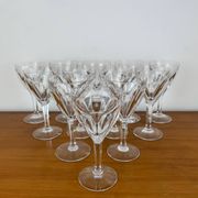 12 crystal wine glasses Lorraine Lemberg Bristol size