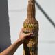 Large vintage woven rattan vase 1960s