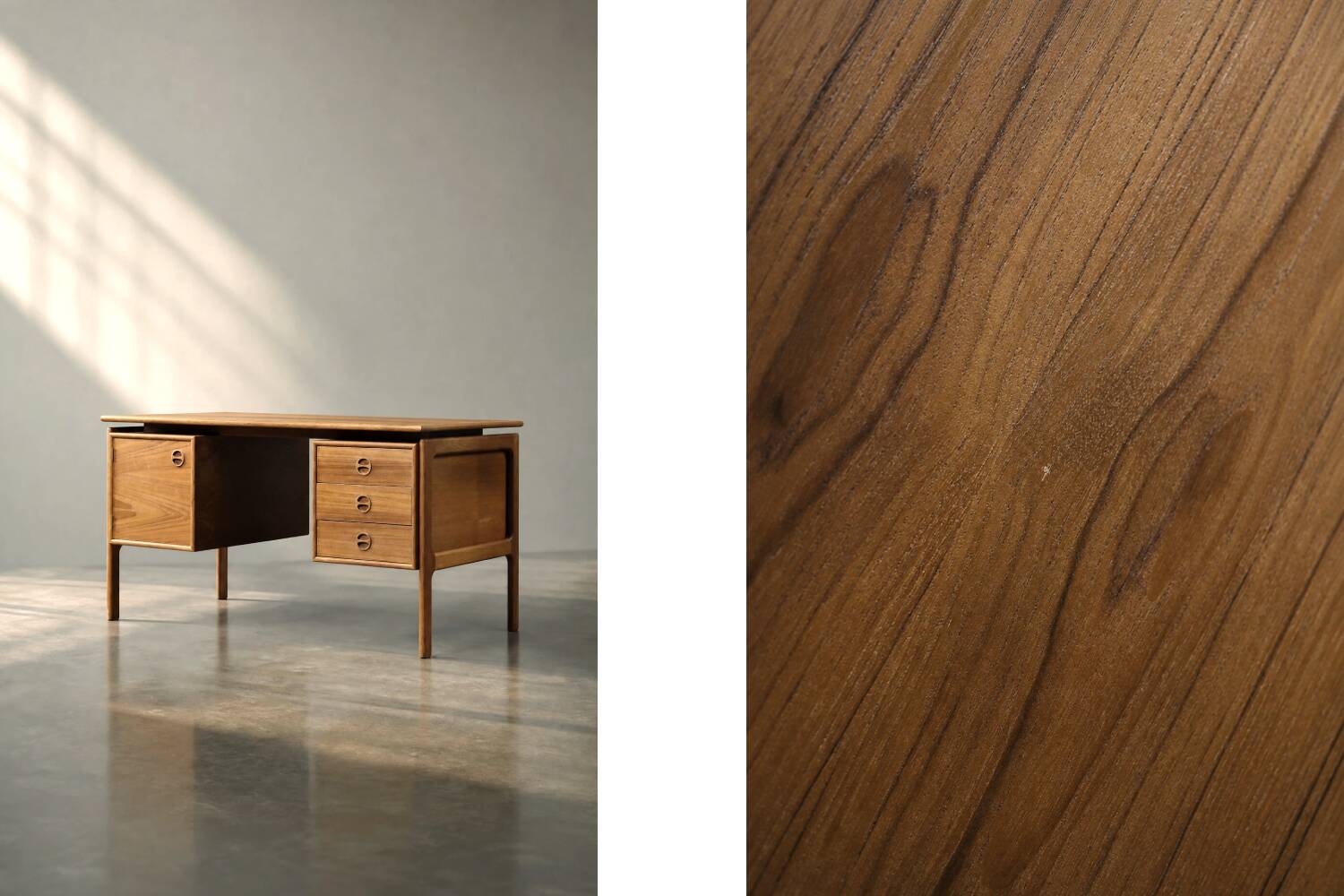 Modern vintage Danish teak desk from the 1950s by Arne Vodder for GV Møbler.