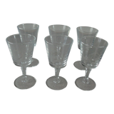 Set of 6 old glasses with initial C monogram engraved 9.7 cm