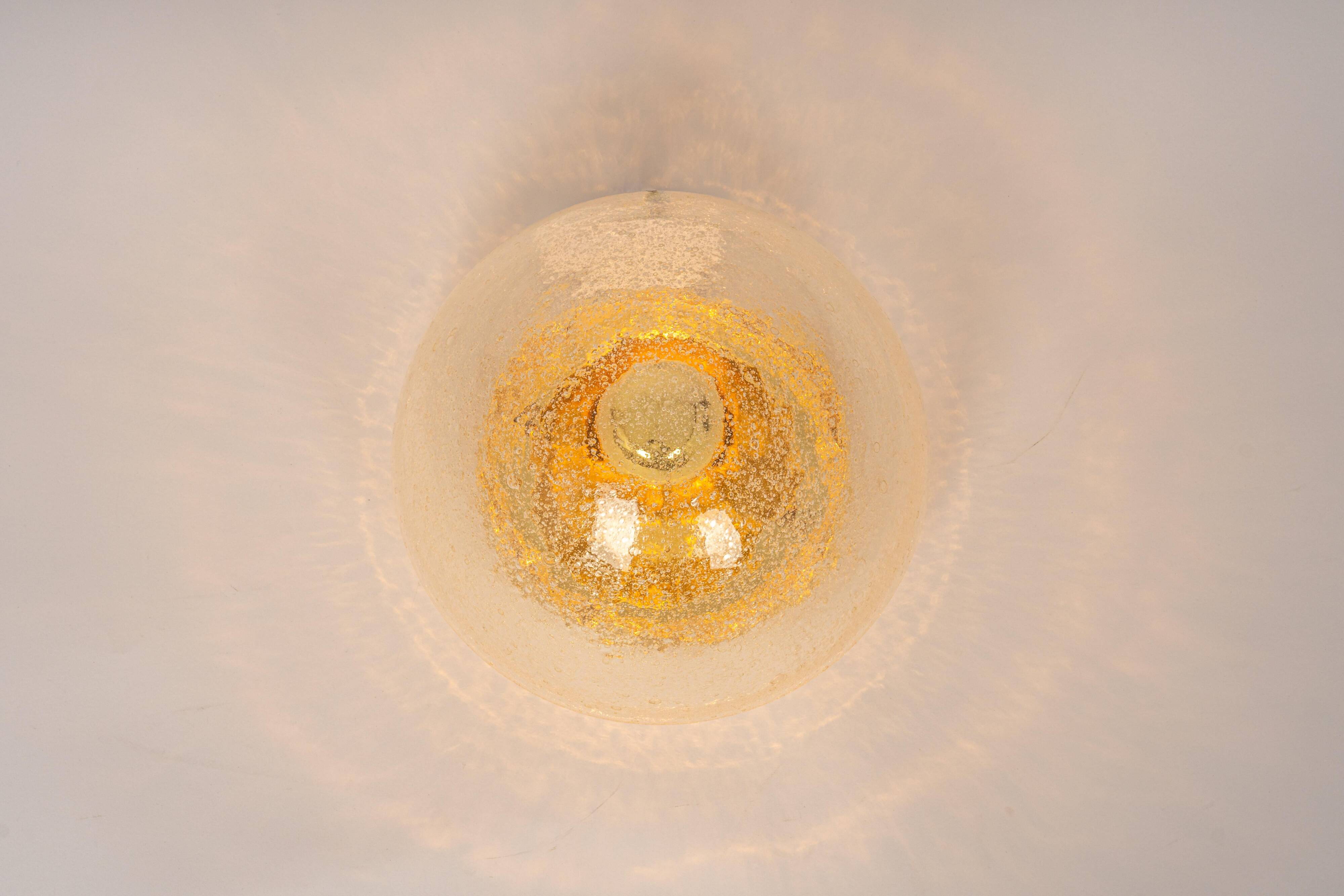 glass Space Age ceiling lights by Hoffmeister, Germany, 1960s