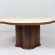 Coffee table with travertine top in cloverleaf shape, Italy, 1970s.