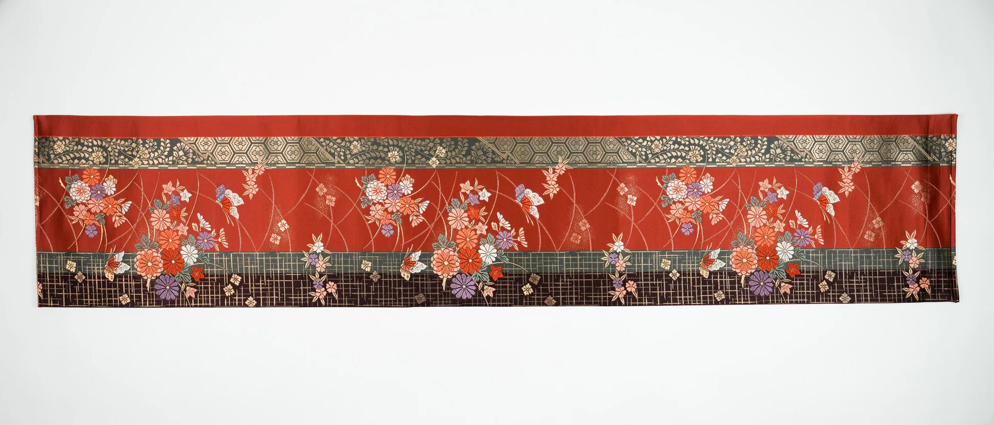 Imperial Garden Japanese silk table runner