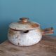 Covered stoneware fondue pot/tureen from Puisaye, signed Jean-Pierre Prud’homme