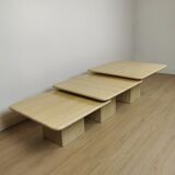 Side tables in travertine 70s