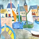 Large gouache painting “La Chaume”