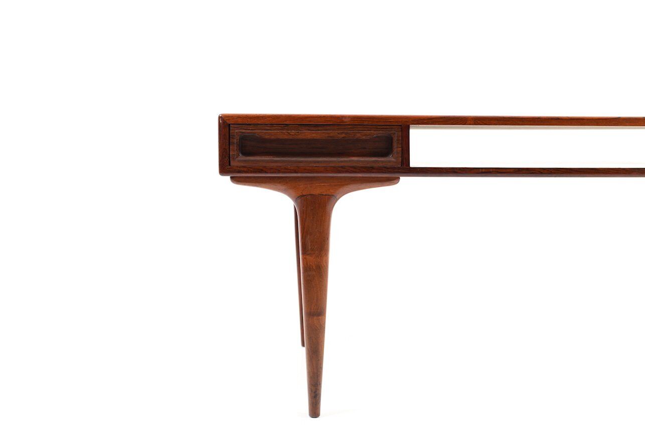 Rectangular Rosewood Coffee Table with Two Drawers, Denmark