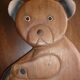 Vintage wooden bicycle bear coat rack