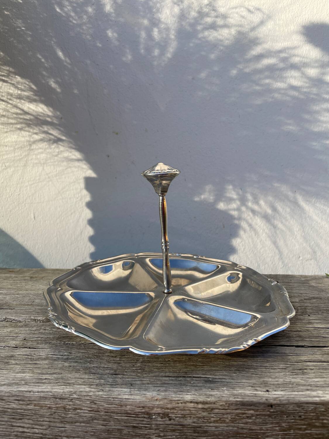 Guy Degrenne silver-plated metal compartmented serving platter
