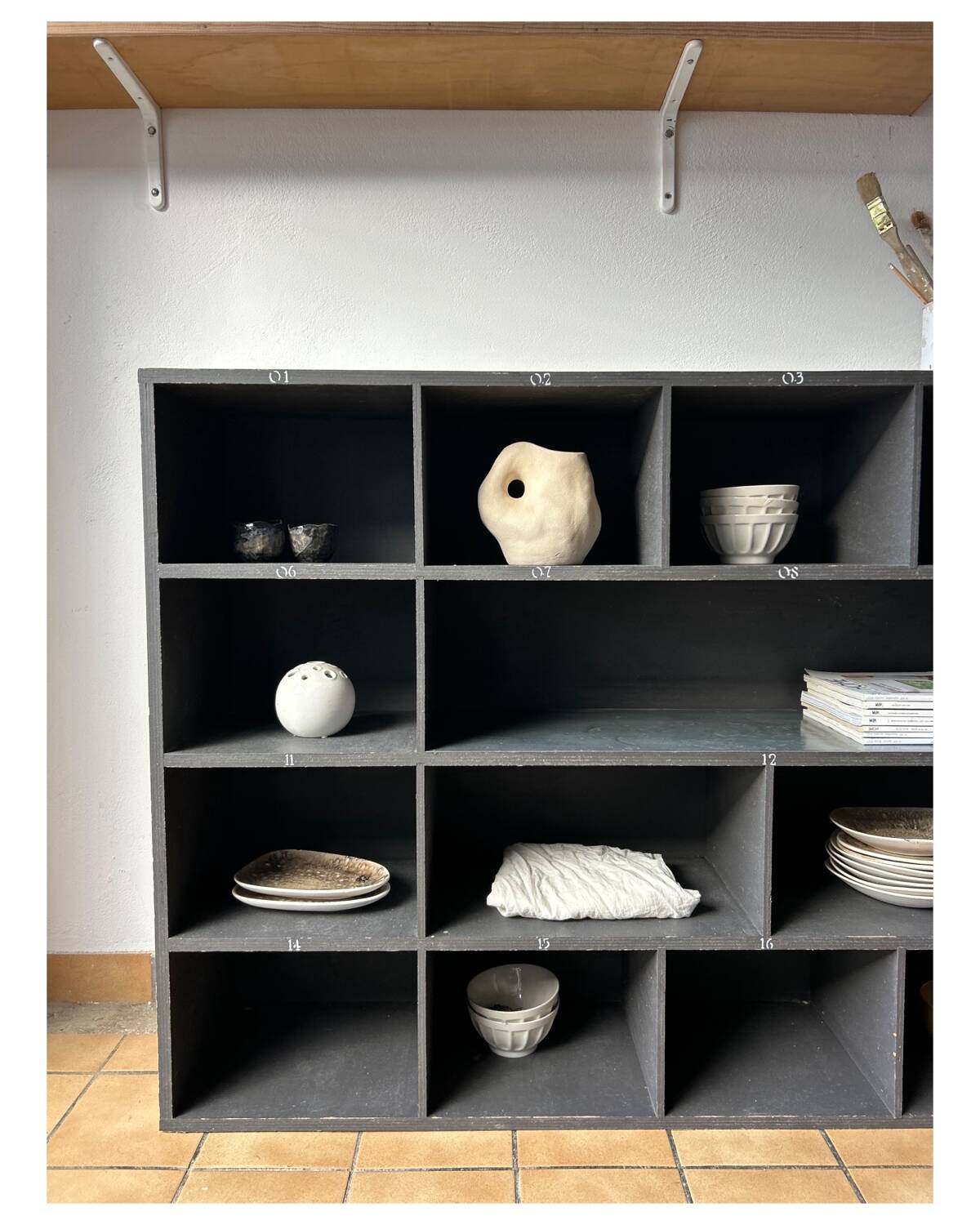 Craft furniture, painted wooden bookcase