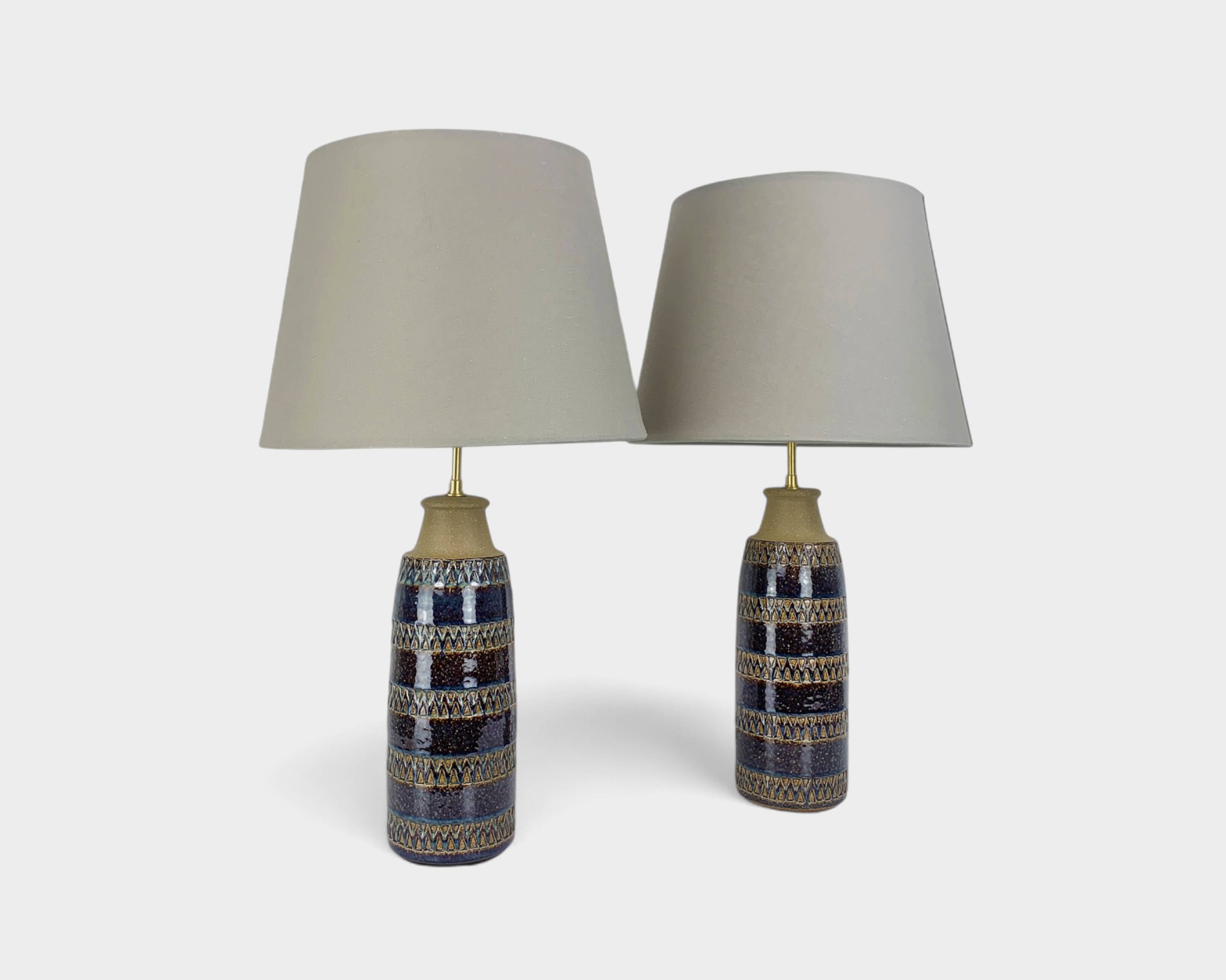 Pair of Erling Mortensen ceramic table lamps, Soholm, Denmark, 1960s