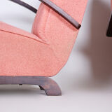 2 fauteuils art déco rose tchéquie des années 1930