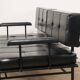 Vintage "Daybed" sofa bench in metal and imitation leather, 1950