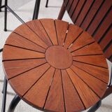 Sika Møbler vintage Bar mit 4 Barhocker aus Teak