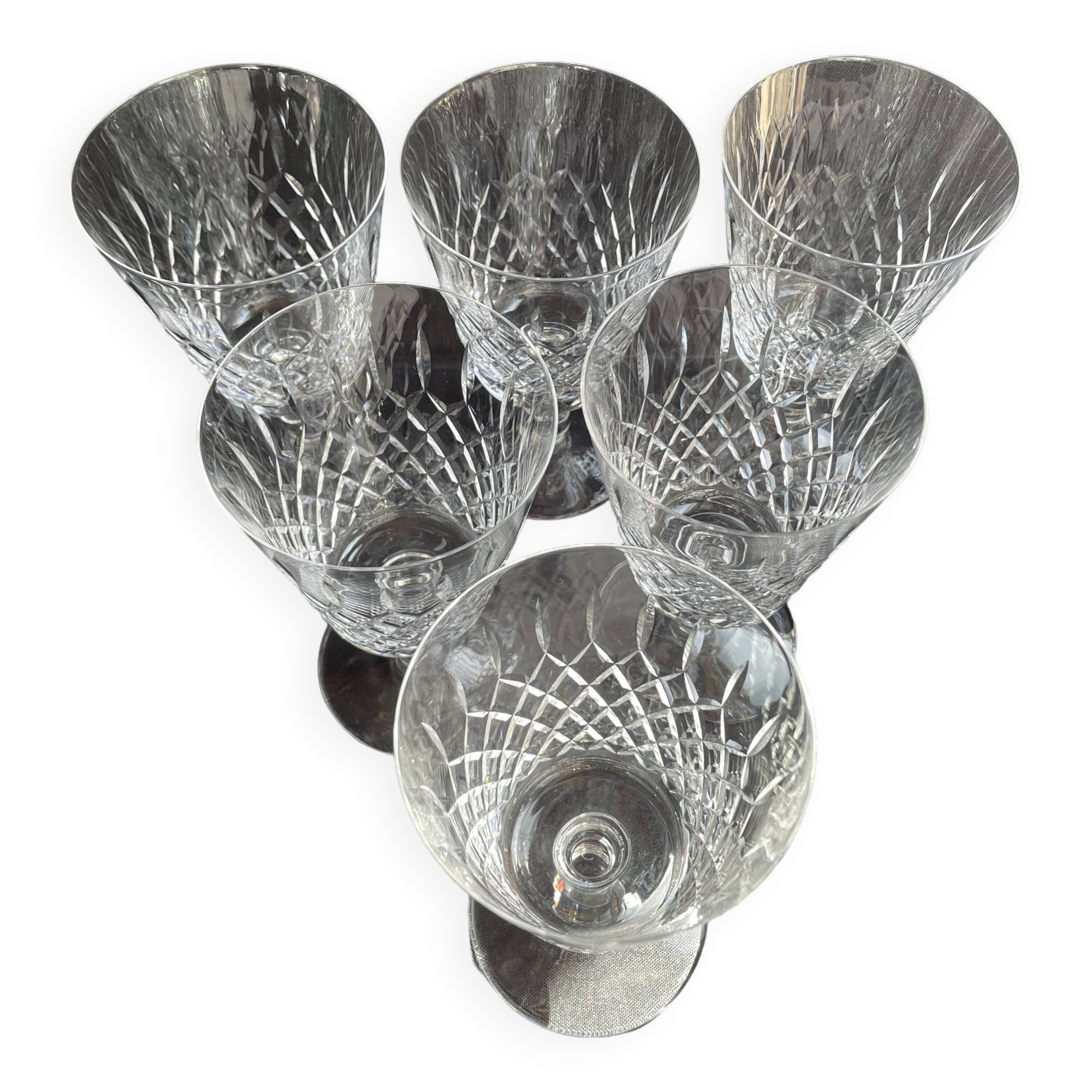 6 water glasses – Lorraine crystal factory in Lemberg (1925-1997)