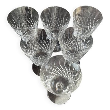 6 water glasses – Lorraine crystal factory in Lemberg (1925-1997)