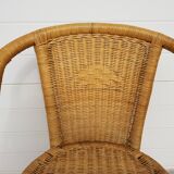 Old chair in Osier and Bamboo 60s