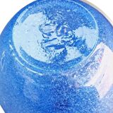 Small blue bubble glass vase