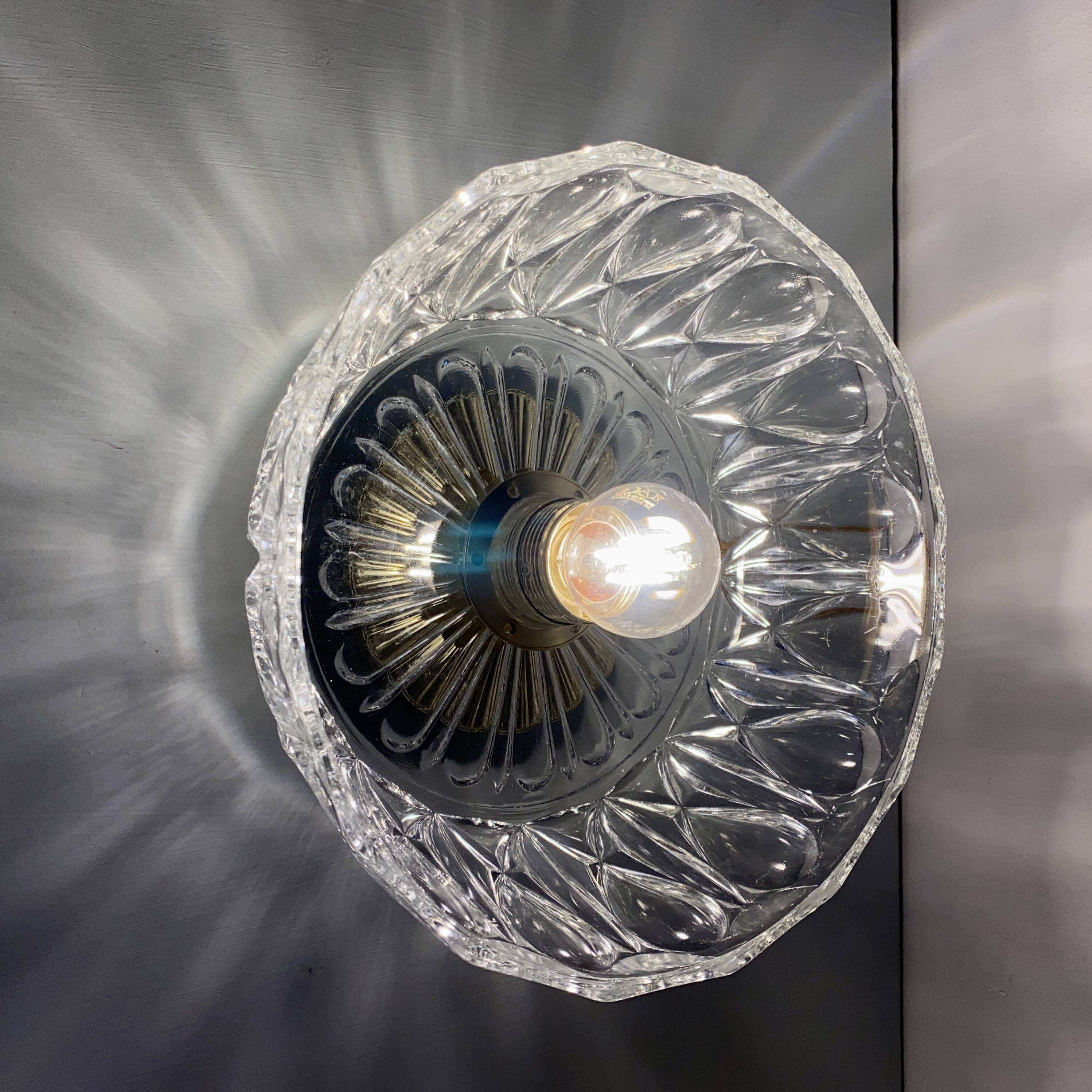 Vintage molded glass lampshade - tableware collection -