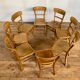 Series Lot of 8 chairs bistro Luterma in light wood Year 1950