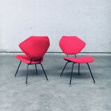 Set of Mid-Century Modern Low Side Chairs, Italy, 1950s