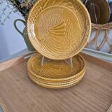 Gien earthenware fish service, 6 plates