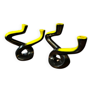 Paire de bougeoirs en - 1950