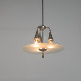 Art Deco Nickel-plated Chandelier, 1920s