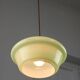 Mid-Century Italian Green Glass and Brass Pendant Lamp