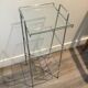 Chrome and glass side table. 1970. Space age.