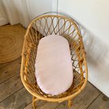Vintage rattan couffin & its foot