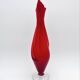 Tulip Vase Fratelli Toso Murano Red Crystal Ribbons 37.5cm