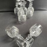 10 Bohemian cut crystal wine glasses