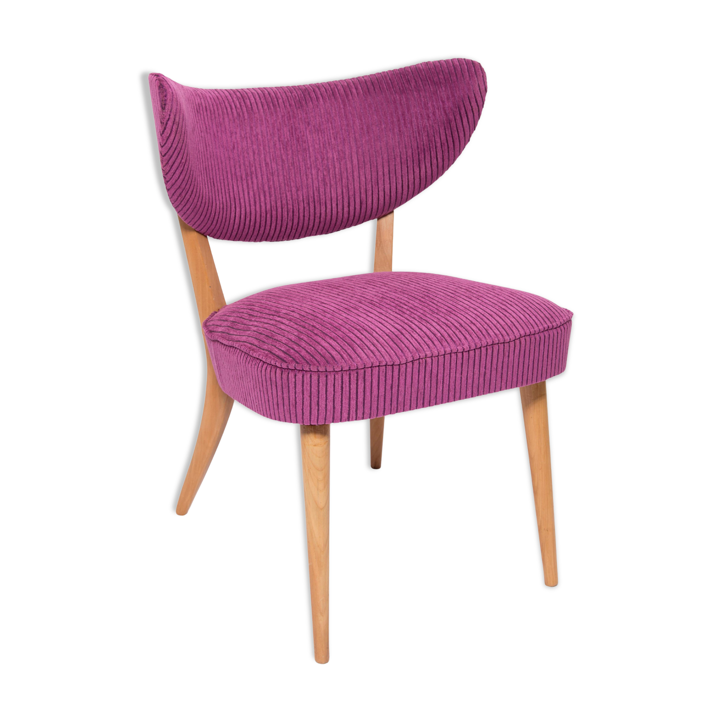 Mid-Century Purple Velvet Club Chair, Europe, 1960s