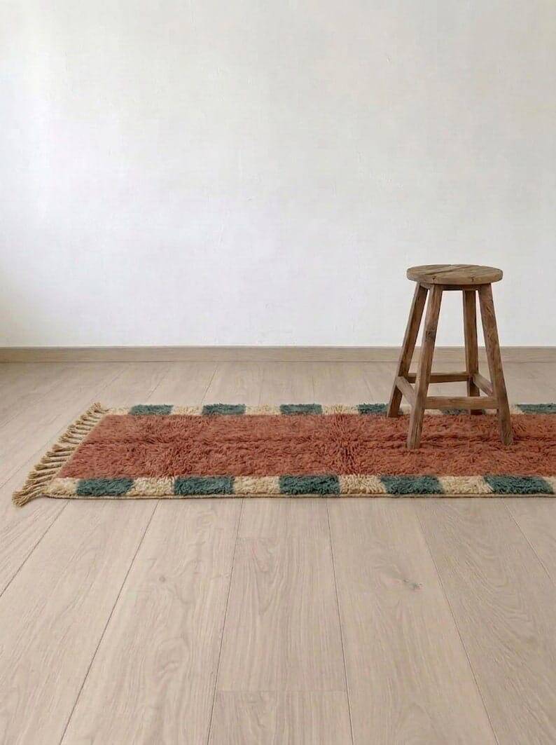 Tapis berbère boujaad fait main artisanale 75/300 cm
