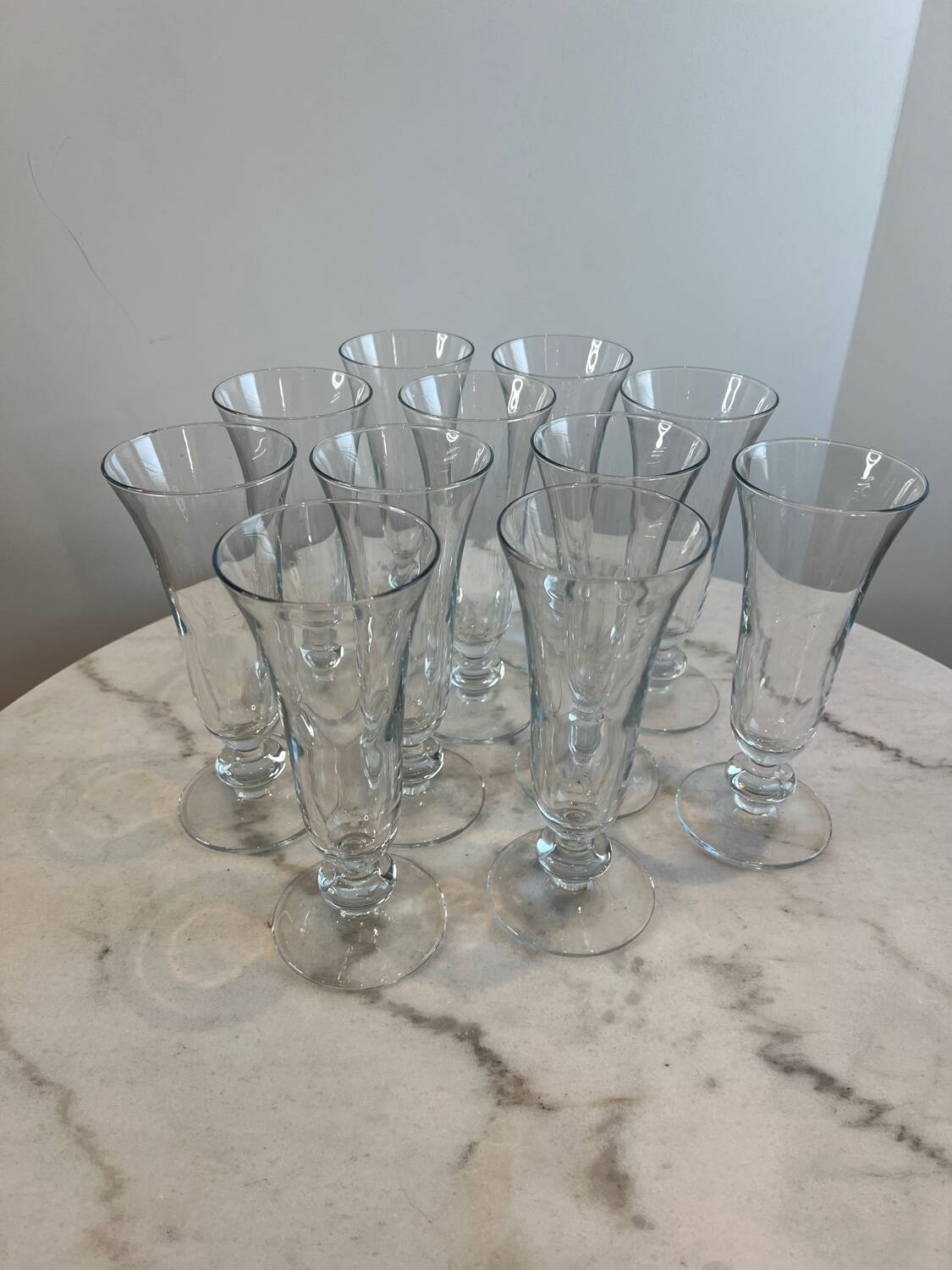 Set of 11 vintage stemmed glasses