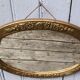 Oval mirror in plaster and art deco wood 36 x 46 cm