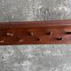 Extra-Long Solid Wood Wall Coat Rack, Walnut Brown, 20 Pegs — Mid-Century Vintage