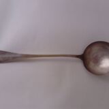 silver-plated metal ladle monogrammed PT orfevrerie L.Auzolle