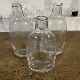 Series of 3 bubbled glass vases