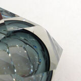 Ashtray Sommerso Murano faceted grey