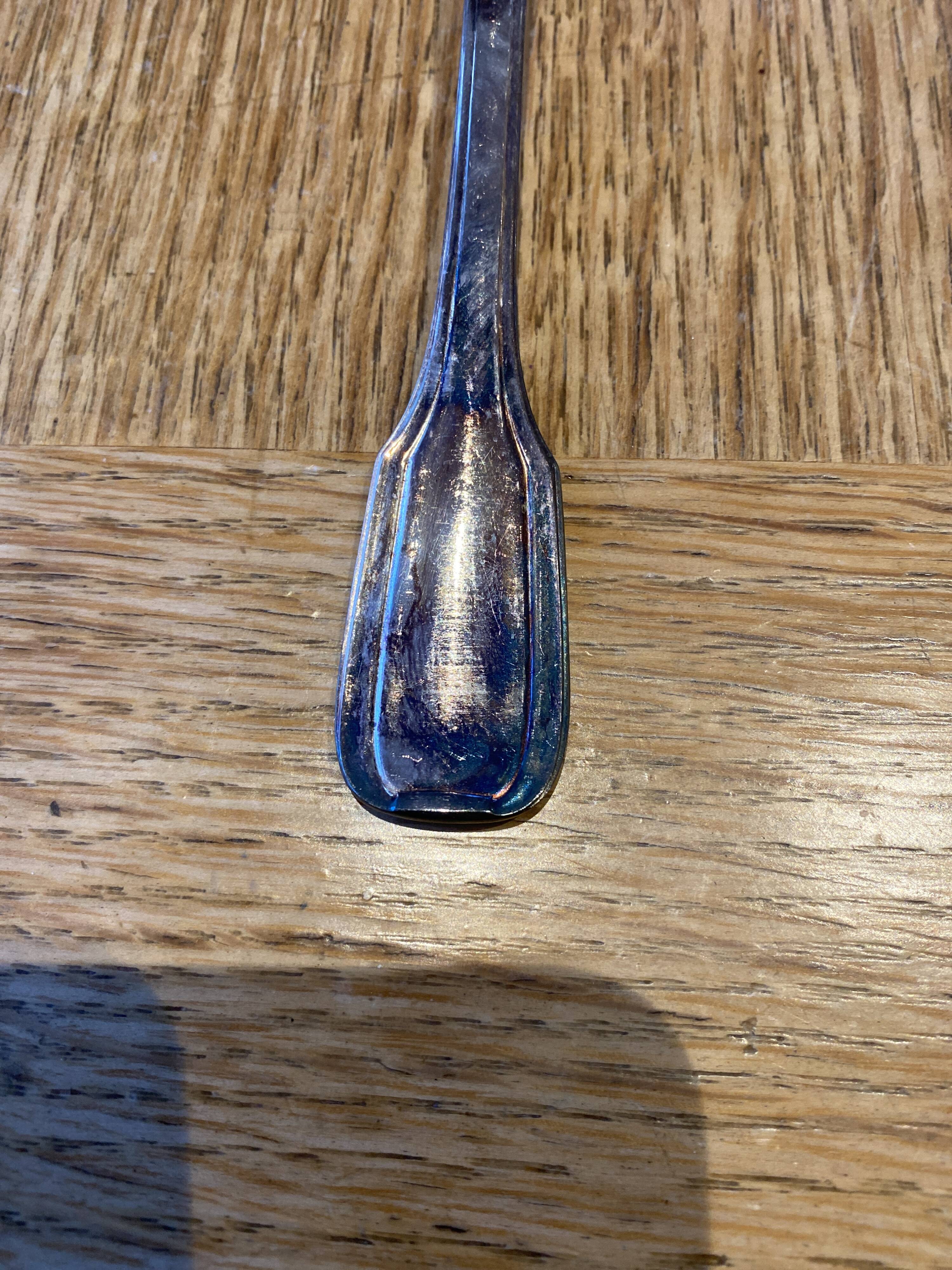 12 silver-plated dessert spoons