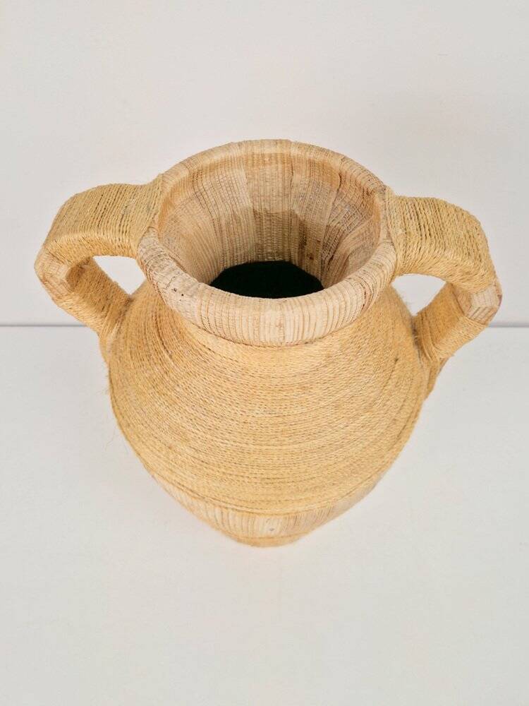 Mid-Century Terracotta Amphora Jar Vase with Handles, 1950s