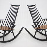 1960s Pair of Varjosen Puunjalostus Beech Rocking Chair, Finland