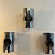 Suite of three design wall lamps 1970 Space Age